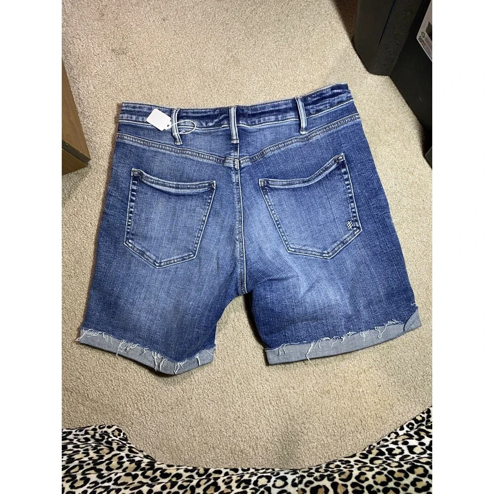 Silver Jeans Sure Thing Long Shorts Woman 25 High Rise Distressed Denim Cuffed